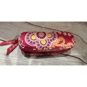 Vera Bradley Quilted Zip Up Eyeglass Case Pink Floral paisley